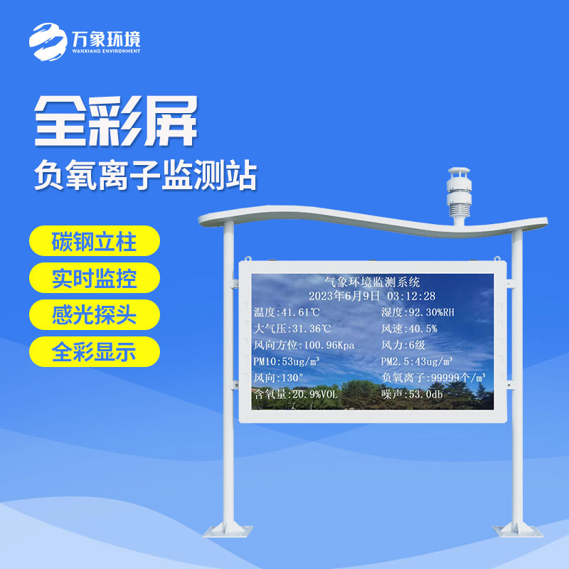 高智能一體化負(fù)氧離子監(jiān)測站，創(chuàng)新式全彩屏監(jiān)測氣象環(huán)境模式